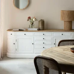 Made in Meubles Buffet<Buffet en bois recyclé blanchi 225 cm Garance