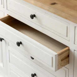 Made in Meubles Buffet<Buffet en bois recyclé blanchi 225 cm Garance