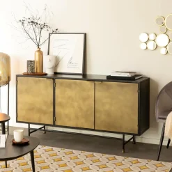 Made in Meubles Buffet<Buffet en laiton et métal Janelle