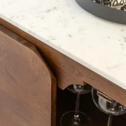 Made in Meubles Buffet<Buffet en marbre et bois de manguier Sienne