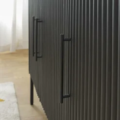 Made in Meubles Buffet<Buffet en métal et marbre blanc Mona