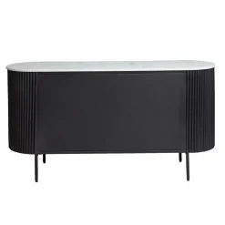 Made in Meubles Buffet<Buffet en métal et marbre blanc Mona