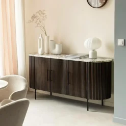 Made in Meubles Buffet<Buffet en métal et marbre Alfred