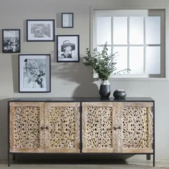 Made in Meubles Buffet<Buffet enfilade en bois de manguier blanchi Lila