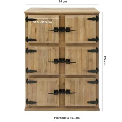 Made in Meubles Buffet<Buffet haut 6 portes Champêtre