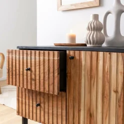 Made in Meubles Buffet<Buffet haut en bois d'acacia et métal Pippa