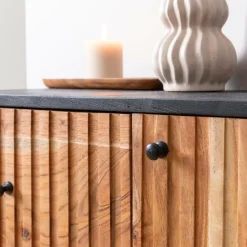 Made in Meubles Buffet<Buffet haut en bois d'acacia et métal Pippa