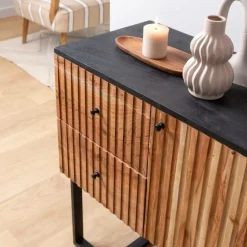 Made in Meubles Buffet<Buffet haut en bois d'acacia et métal Pippa