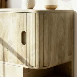 Made in Meubles Buffet<Buffet haut en bois de manguier clair Yoni
