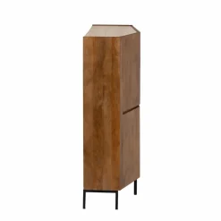 Made in Meubles Buffet<Buffet haut en bois de manguier et travertin Azure