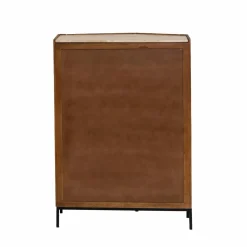 Made in Meubles Buffet<Buffet haut en bois de manguier et travertin Azure