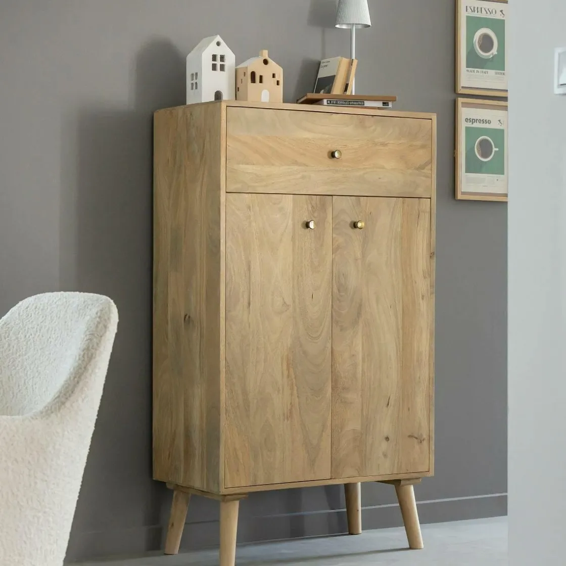 Made in Meubles Buffet<Buffet haut en bois de manguier Aven