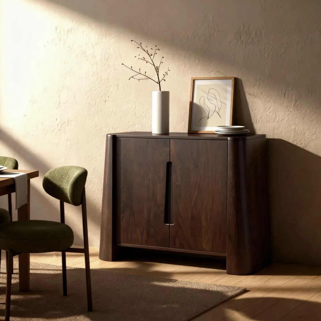 Made in Meubles Buffet<Buffet haut en bois de manguier foncé Liriel