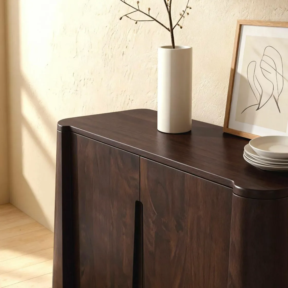 Made in Meubles Buffet<Buffet haut en bois de manguier foncé Liriel