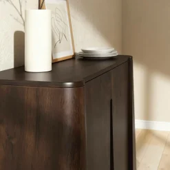 Made in Meubles Buffet<Buffet haut en bois de manguier foncé Liriel