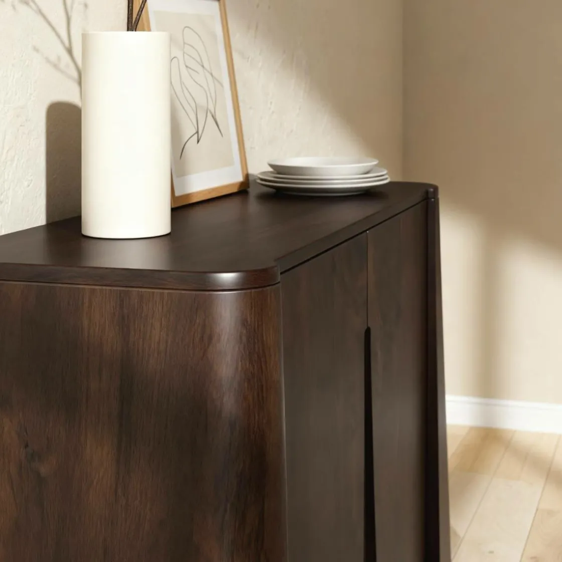 Made in Meubles Buffet<Buffet haut en bois de manguier foncé Liriel