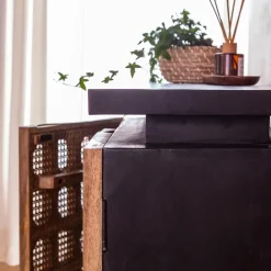 Made in Meubles Buffet<Buffet sculpté en bois de manguier Camélia