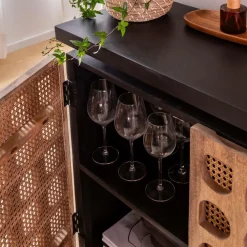 Made in Meubles Buffet<Buffet sculpté en bois de manguier Camélia