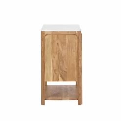 Made in Meubles Buffet|Meuble Sous Vasque<Buffet vitré en bois d'acacia et marbre Emyr