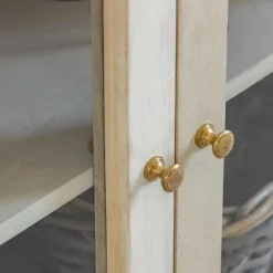 Made in Meubles Buffet<Buffet vitré en bois de manguier blanchi Miliam