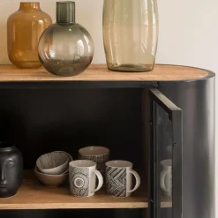 Made in Meubles Buffet|Vaisselier<Buffet vitrine en métal Achille