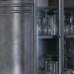 Made in Meubles Buffet|Vaisselier<Buffet vitrine en métal Locker