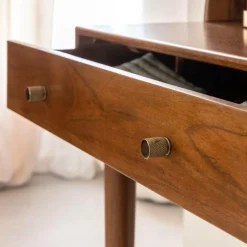 Made in Meubles Bureau<Bureau en bois d'acacia et métal Emiel