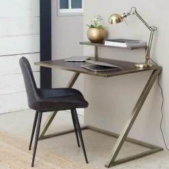 Made in Meubles Bureau<Bureau pupitre en bois et métal Capucine