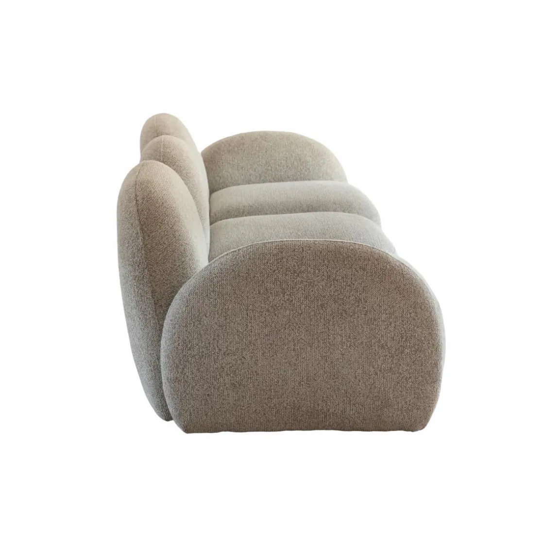 Made in Meubles Canapé<Canapé 3 modules en tissu bouclette gris Calya