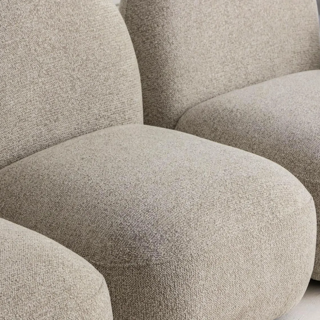 Made in Meubles Canapé<Canapé 3 modules en tissu bouclette gris Calya