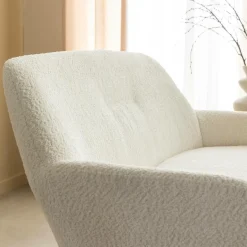 Made in Meubles Canapé<Canapé blanc confort en tissu bouclette 2 places Amandine