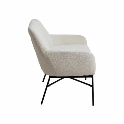 Made in Meubles Canapé<Canapé blanc confort en tissu bouclette 2 places Amandine