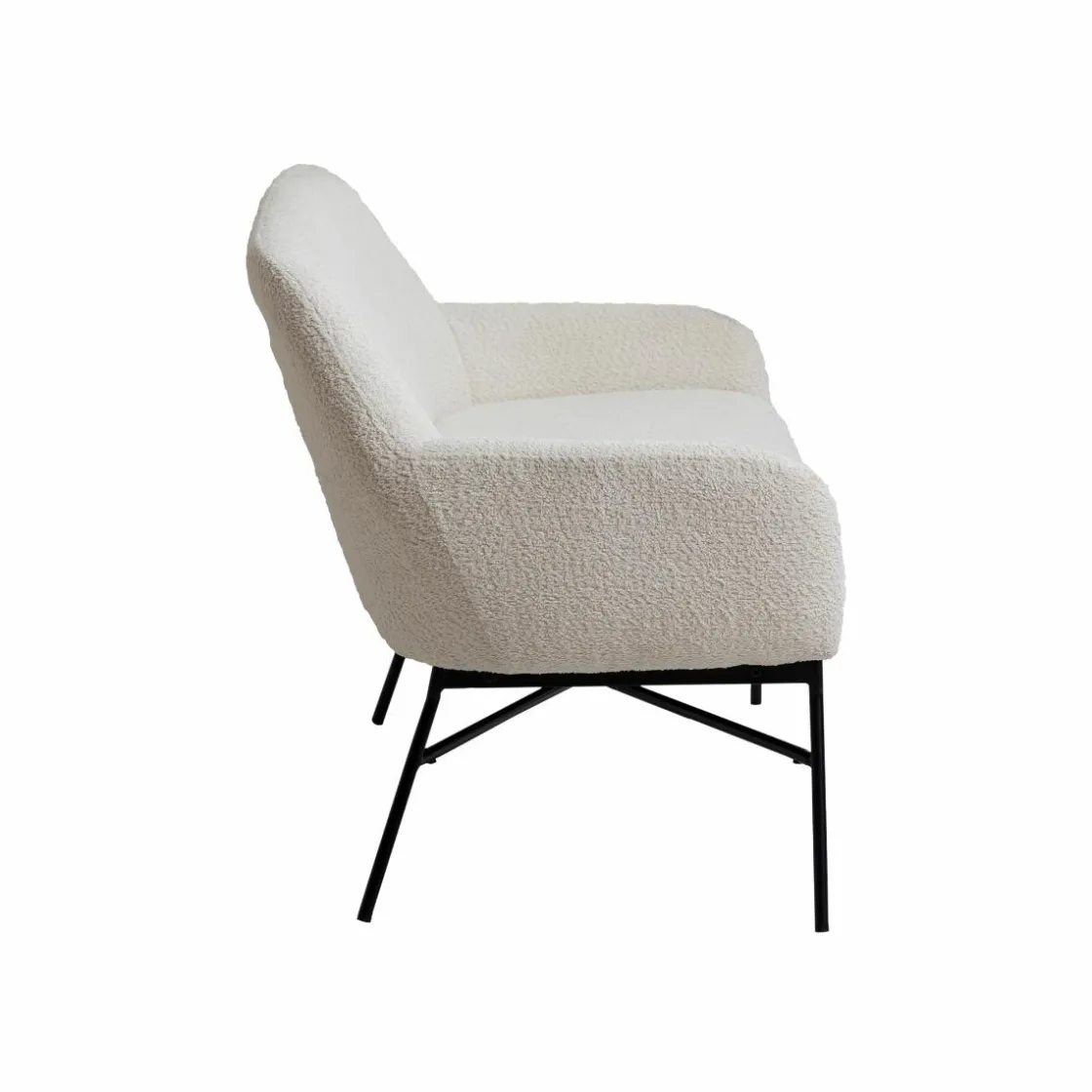 Made in Meubles Canapé<Canapé blanc confort en tissu bouclette 2 places Amandine