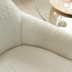 Made in Meubles Canapé<Canapé blanc confort en tissu bouclette 2 places Amandine