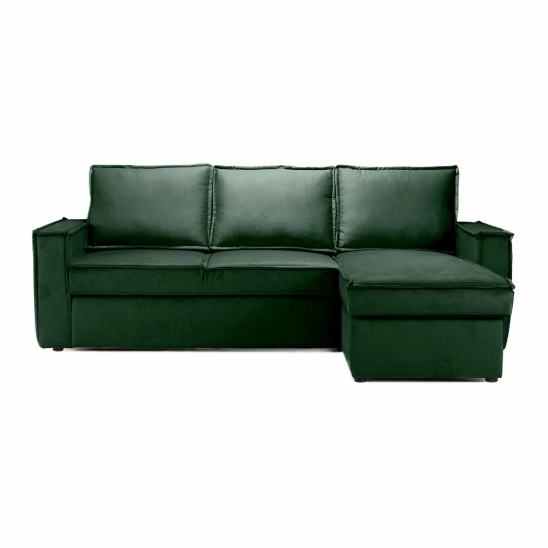 Made in Meubles Canapé<Canapé d'angle droit convertible 4 places en tissu vert Paris