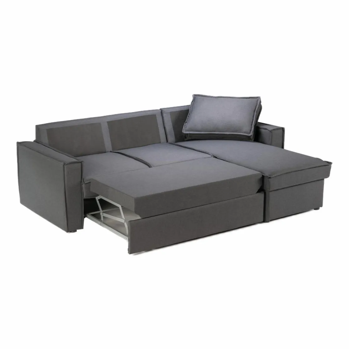 Made in Meubles Canapé<Canapé d'angle droit convertible 4 places en tissu gris Paris