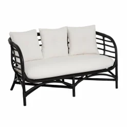 Made in Meubles Canapé<Canapé en rotin noir 2 places Anissa