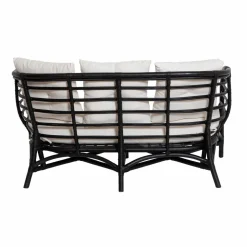 Made in Meubles Canapé<Canapé en rotin noir 2 places Anissa