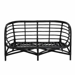 Made in Meubles Canapé<Canapé en rotin noir 2 places Anissa