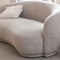 Made in Meubles Canapé<Canapé en tissu bouclette gris 3 places Maddy