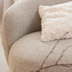 Made in Meubles Canapé<Canapé en tissu bouclette gris 3 places Maddy