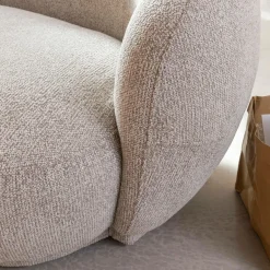 Made in Meubles Canapé<Canapé en tissu bouclette gris 3 places Maddy