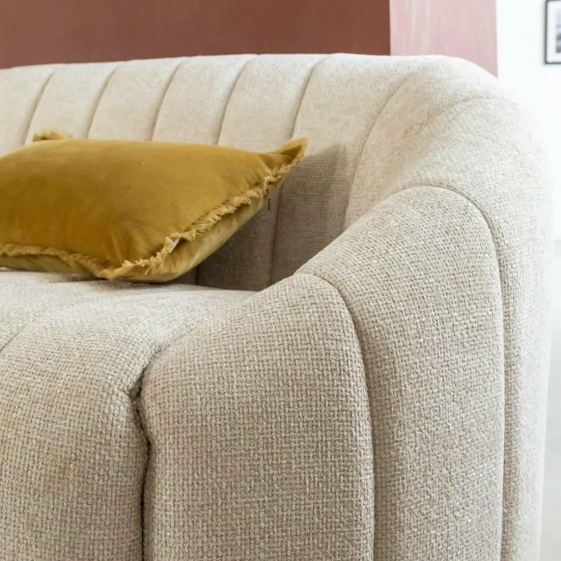 Made in Meubles Canapé<Canapé en tissu écru Axel