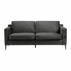 Made in Meubles Canapé<Canapé en velours gris 3 places Rio