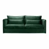 Made in Meubles Canapé<Canapé en velours vert 3 places Madrid