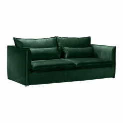 Made in Meubles Canapé<Canapé en velours vert 3 places Madrid