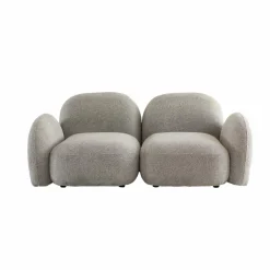 Made in Meubles Canapé<Canapé modulable 2 places en tissu bouclette gris Calya