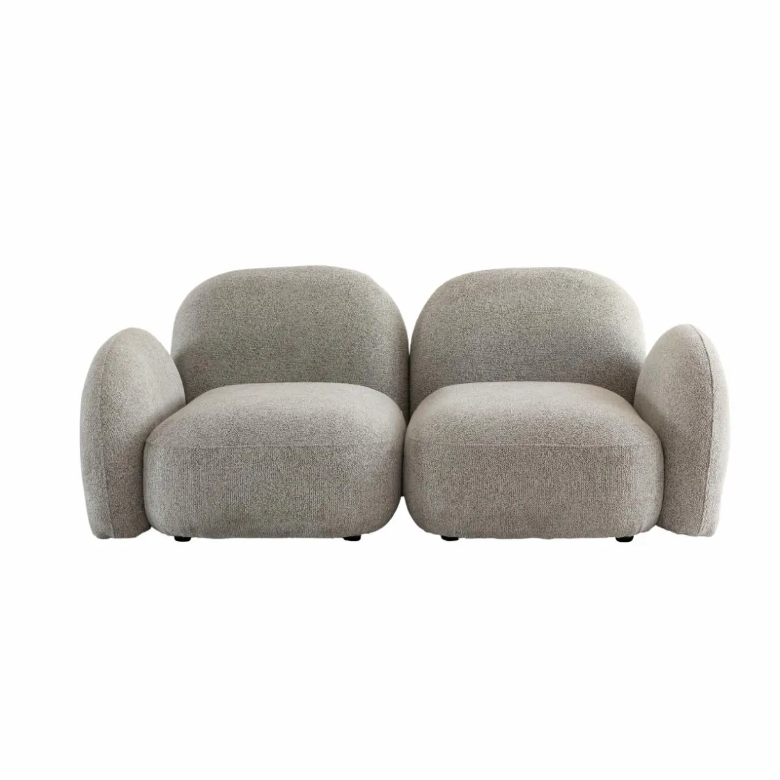 Made in Meubles Canapé<Canapé modulable 2 places en tissu bouclette gris Calya