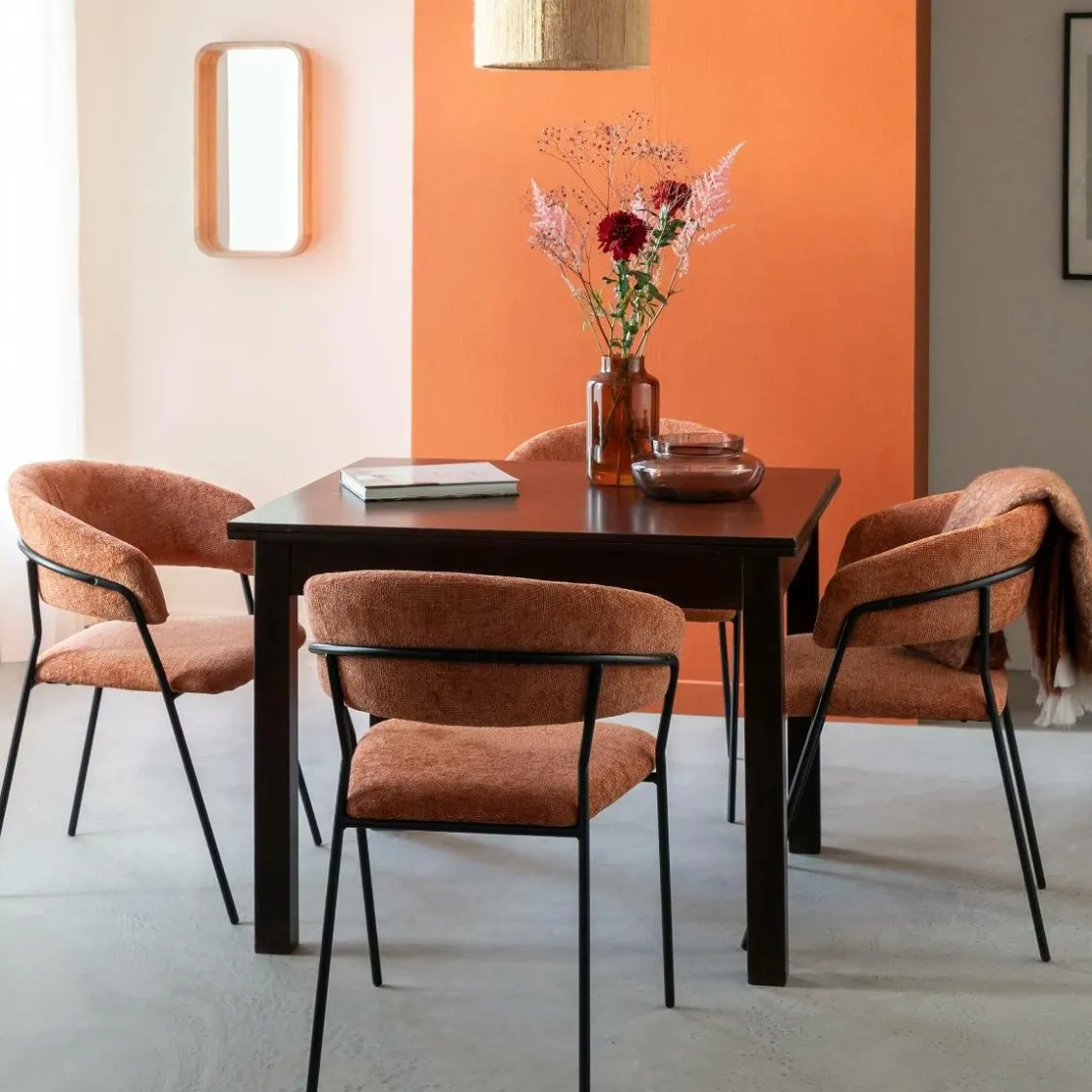 Made in Meubles Chaise<Chaise arrondie terracotta Kanoa (lot de 2)