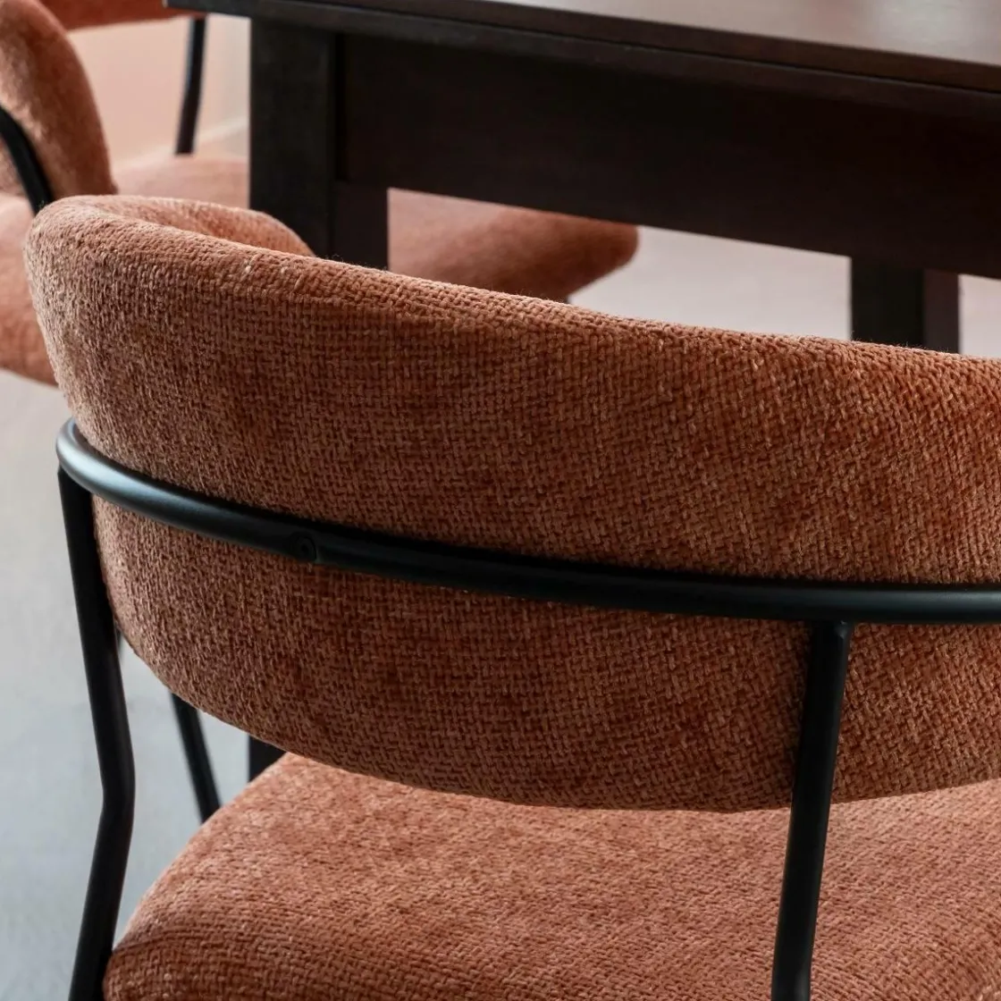 Made in Meubles Chaise<Chaise arrondie terracotta Kanoa (lot de 2)